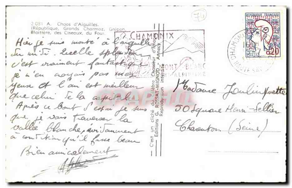CPA Chaos d'Aiguilles Grand Charmox Grepon Blaitiere des Ciseaux du Fou — Reverso