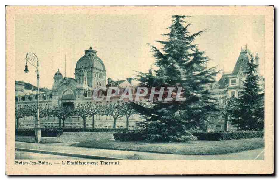 Antike Ansichtskarte Evian Les Bains Das Thermalbad