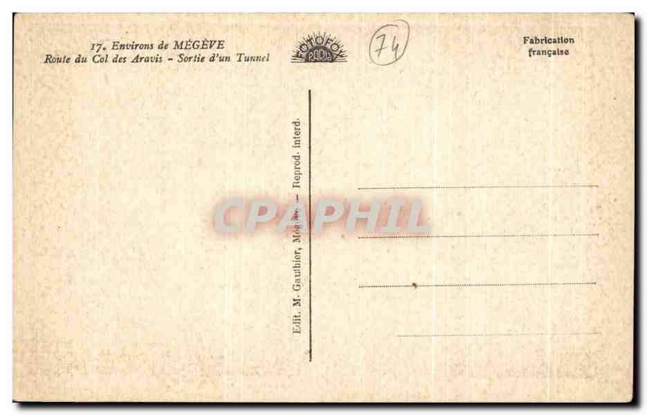 Sortie d'un tunnel — Environ de MÉGÈVE — Éditeur M. Gaubhier, Mégève — Reverso