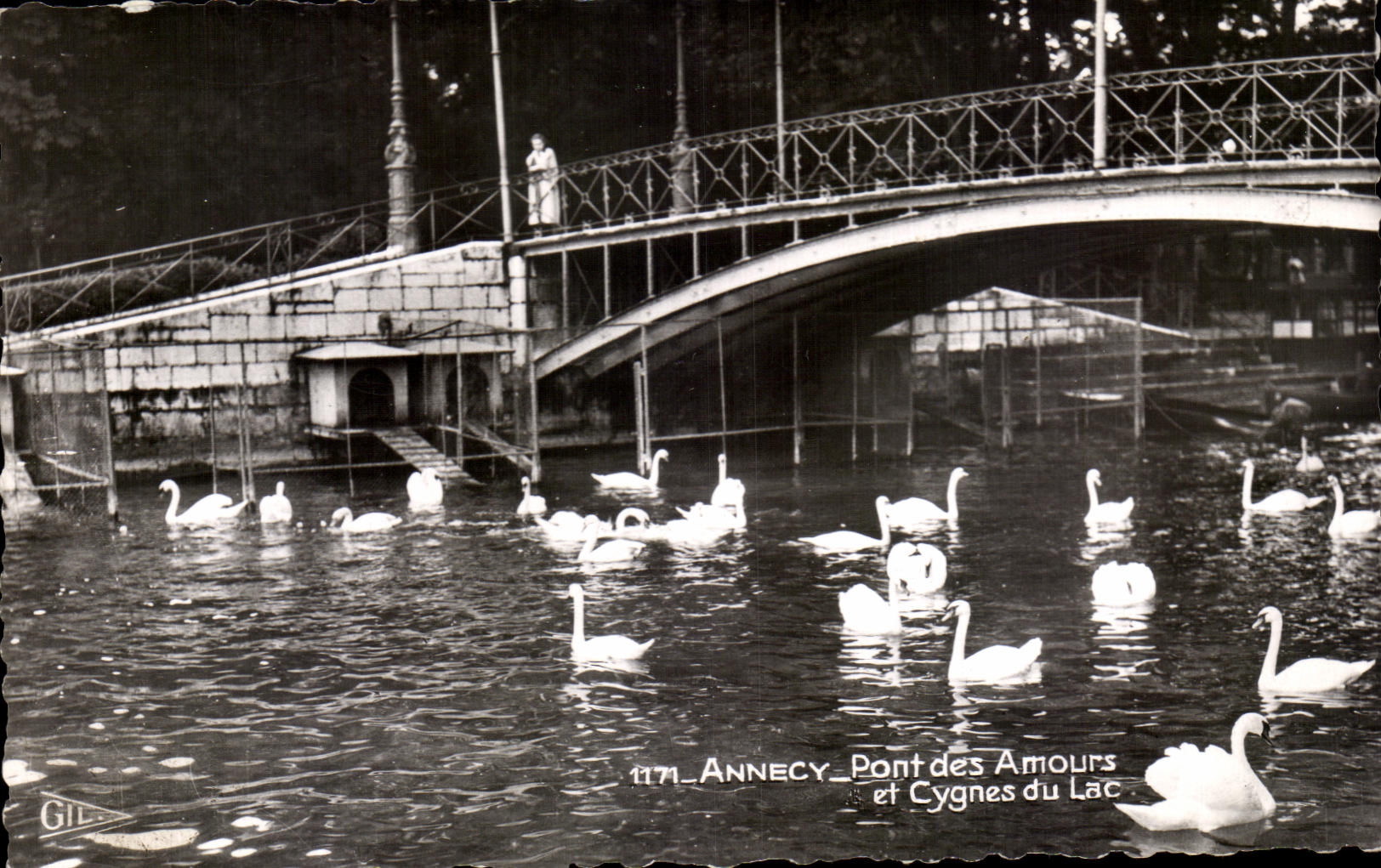 Annecy — Pont des Amours et Cygnes du Lac — Éditions GIL, n° 1171