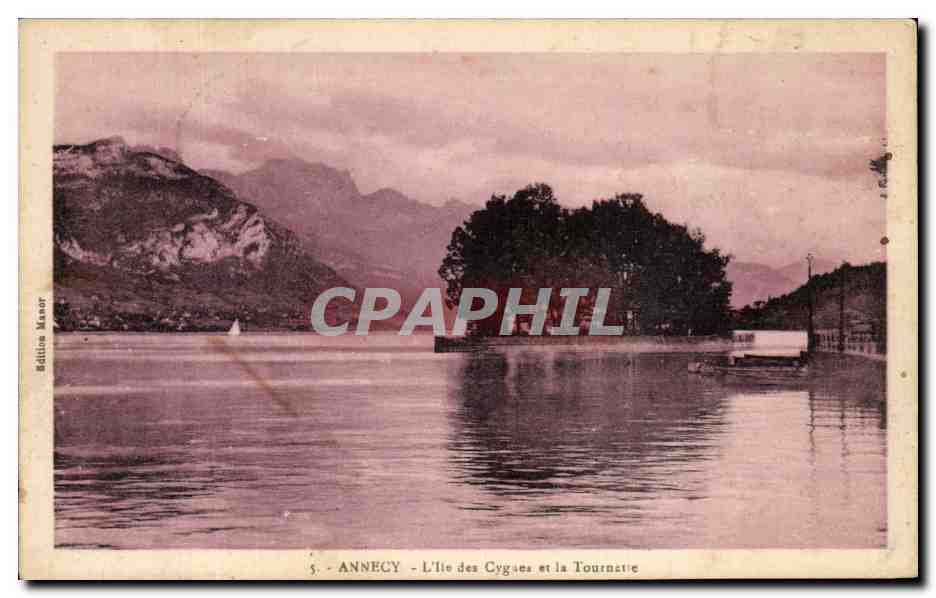CPA Anncey L'Ile des Cygnes et la Tournette