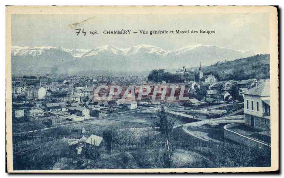 CPA Chambery Vue generale et massif des Bauges
