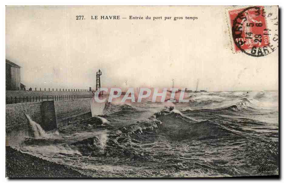 CPA Le Havre Entree Du Port Par Gros Temps