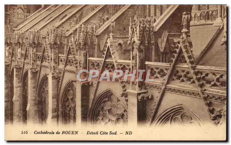 CPA Cathedrale De Rouen Detail Cote Sud