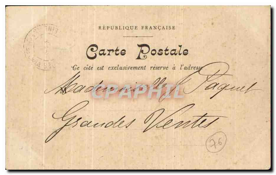 CPA Rouen le portail des libraires Cathedrale  — Verso