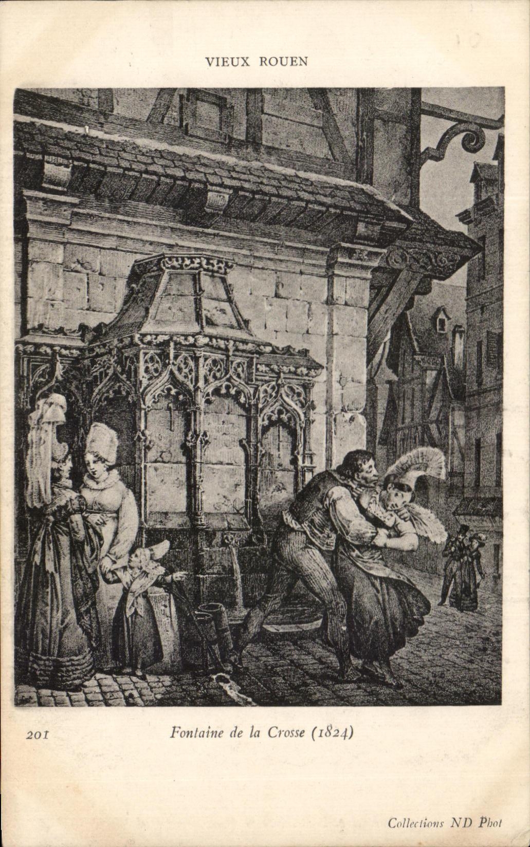 CPA Vieux Rouen Fontaine De La Crosse 1824