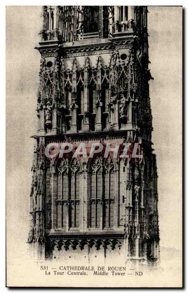 CPA Cathedrale De Rouen La Tour Centrale 