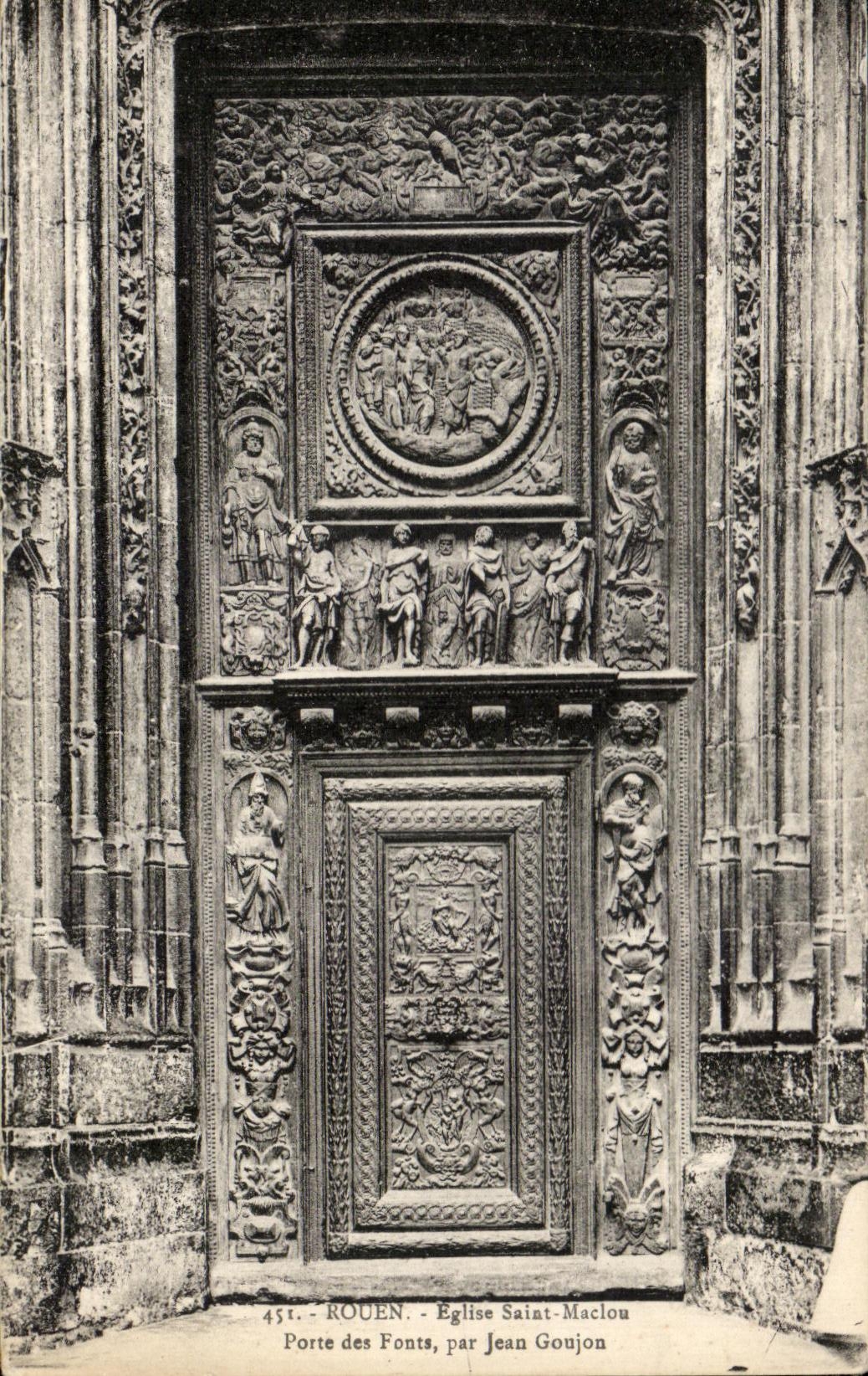 CPA Rouen Eglise Saint Maclou Porte des Fonts par Jean Goujon
