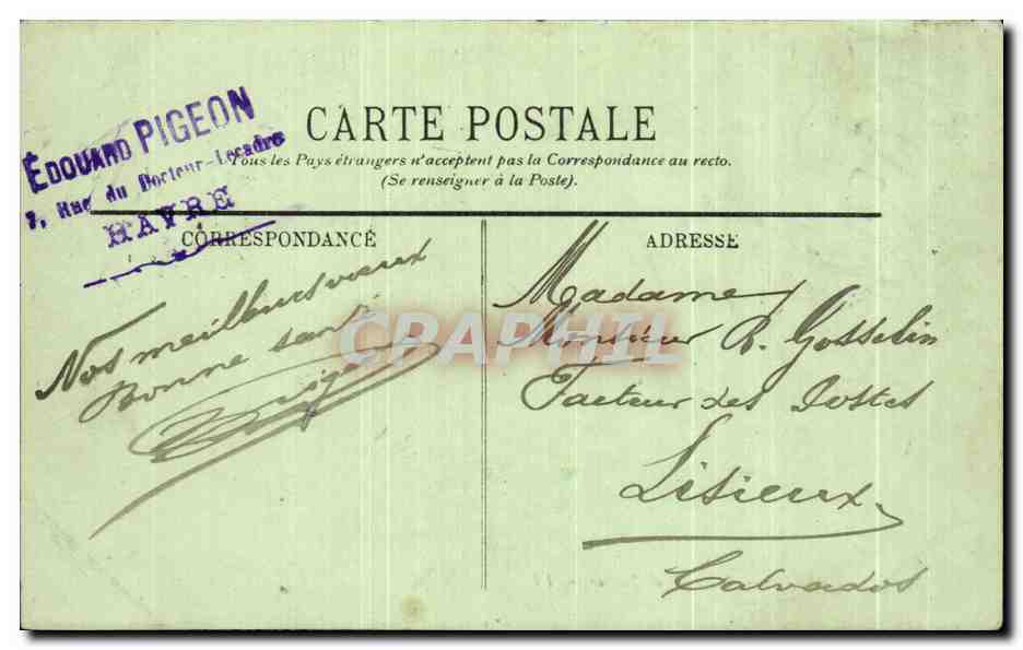 CPA Le Havre Le Palais De Justice  — Rückseite