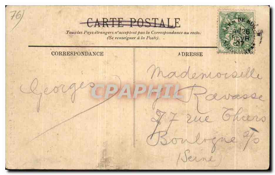 CPA Rouen la tour de Jeanne d'Arc — Rückseite