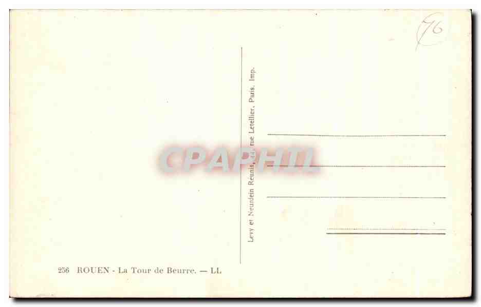 CPA Rouen La Tour de Beurre — Verso
