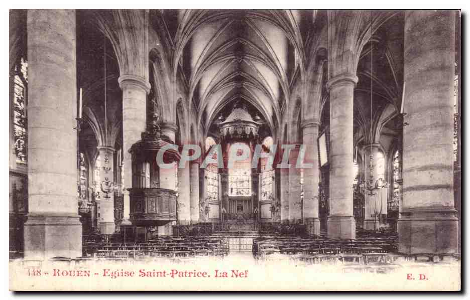 CPA Rouen Eglise Saint Patrice La Nef