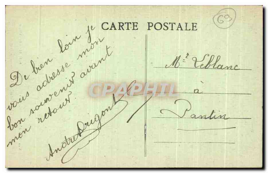 Monsols (Rhône) — Wasserfall unter dem Saut — Verlag: M. MENARD, n° 69 — Rückseite