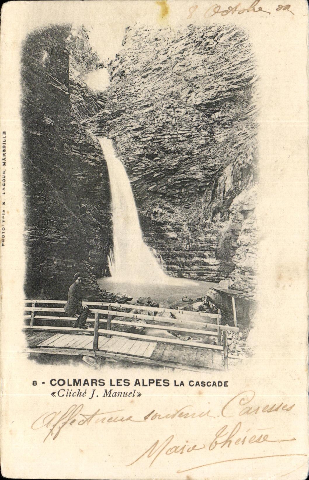 Colmars les Alpes — La cascade — Phototypie R. Lacour, Marseille, n°8