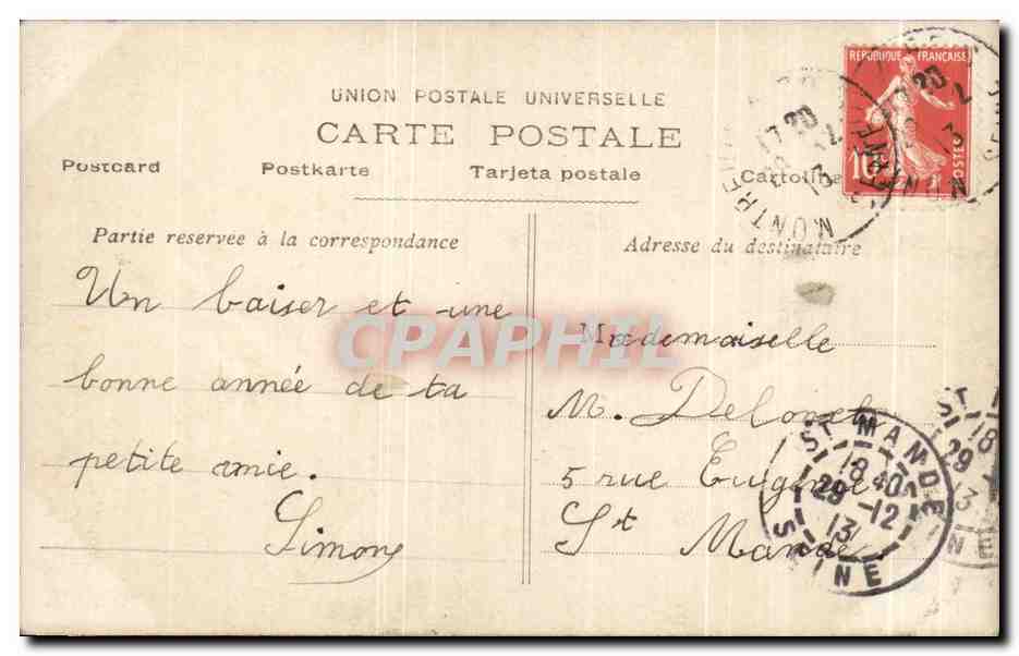 CPA Fantaisie Enfant — Rückseite
