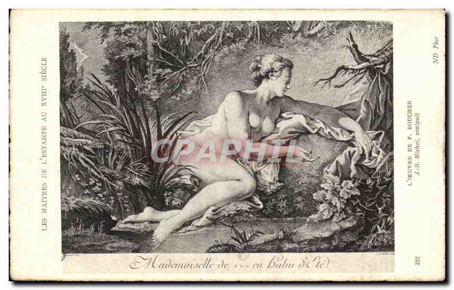 Mademoiselle de ... en bain d'été — Les Maîtres de l'Estampe au XVIIIe siècle — J.-B. Michel, soulpait
