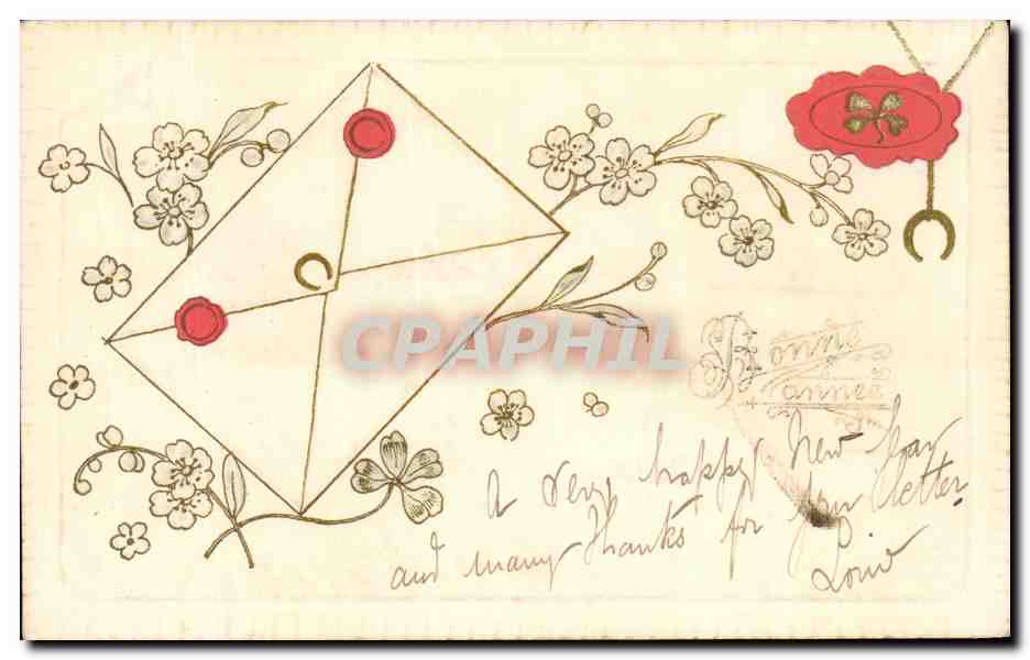 CPA Fantaisie Lettre fleurs