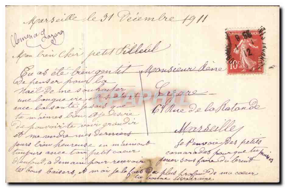 CPA Fantaisie Enfants — Rückseite