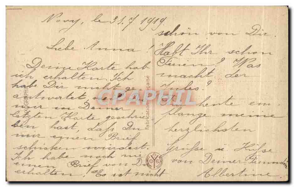 CPA Fantaisie Fleurs  — Verso