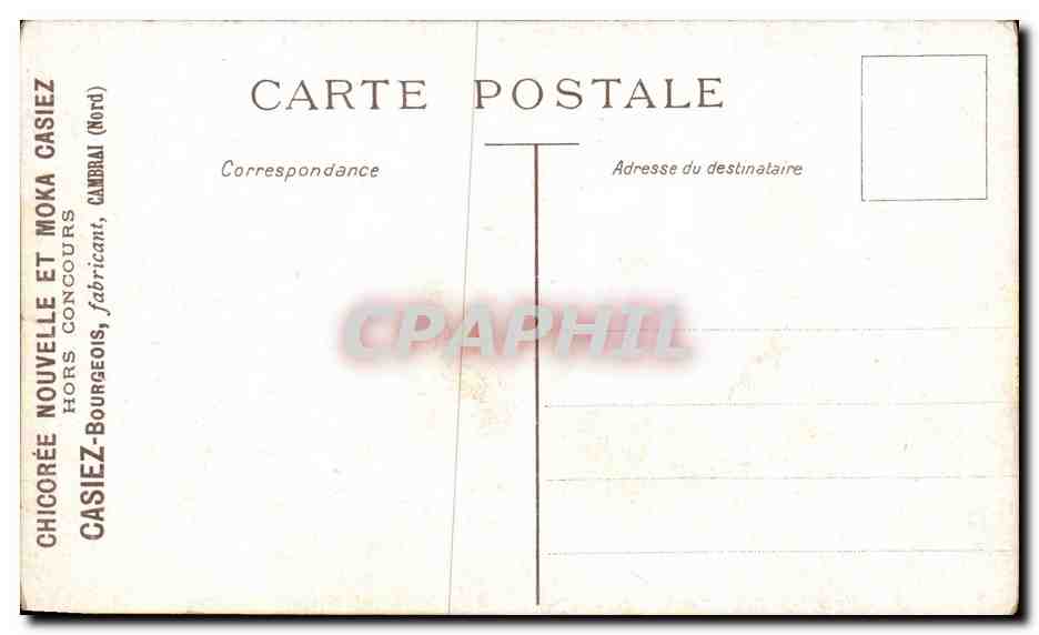 CPA Fantaisie Femme Publicite Chicoree Moka Casiez Ballon dirigeable zeppelin  — Rückseite