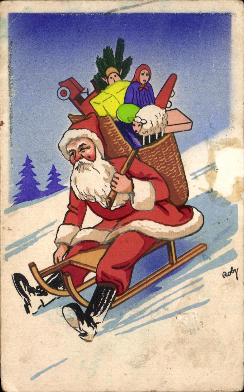 CPA Fantaisie Pere Noel