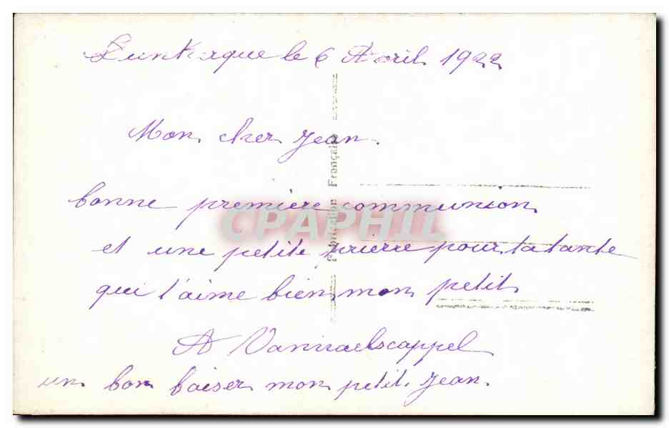 CPA Fantaisie Enfant — Rückseite