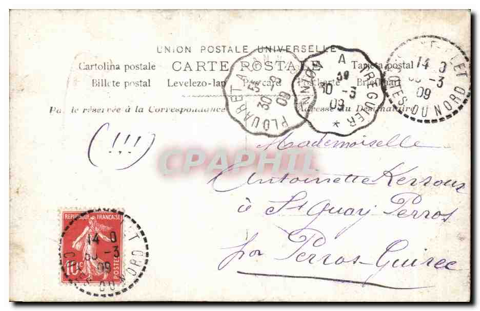 CPA Fantaisie Enfant poissons  — Rückseite