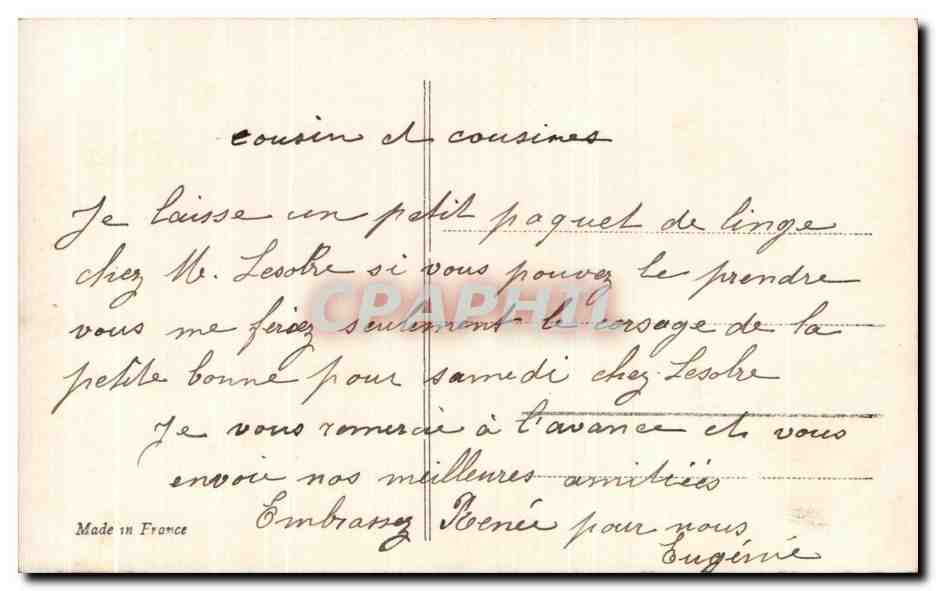 CPA Fantaisie Enfant — Rückseite