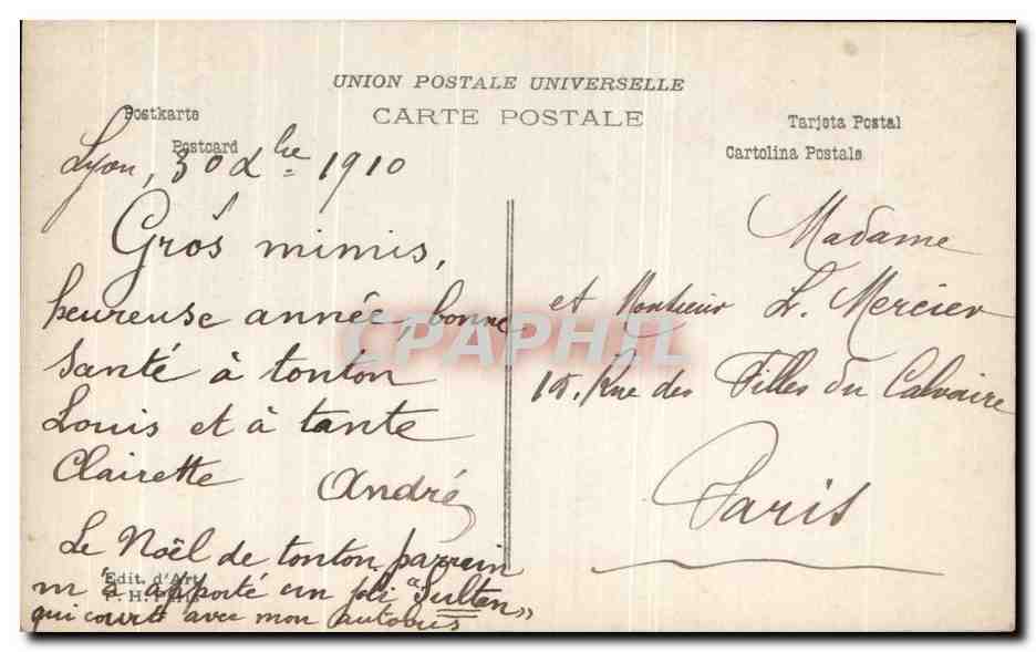CPA Fantaisie Enfant — Rückseite