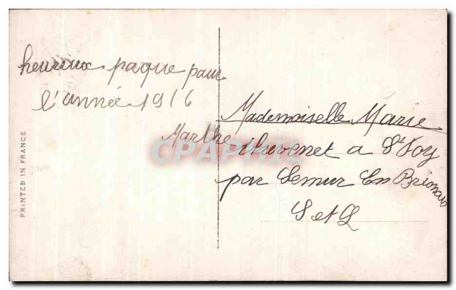 CPA Fantaisie Enfant Lapin Paques oeufs — Rückseite