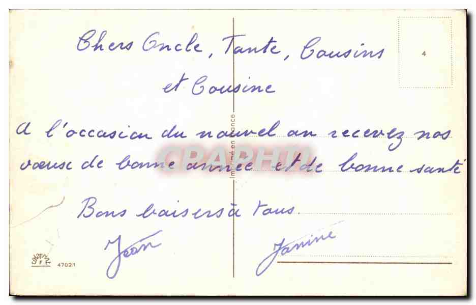 CPA Fantaisie Bonne annee Caleche  — Rückseite