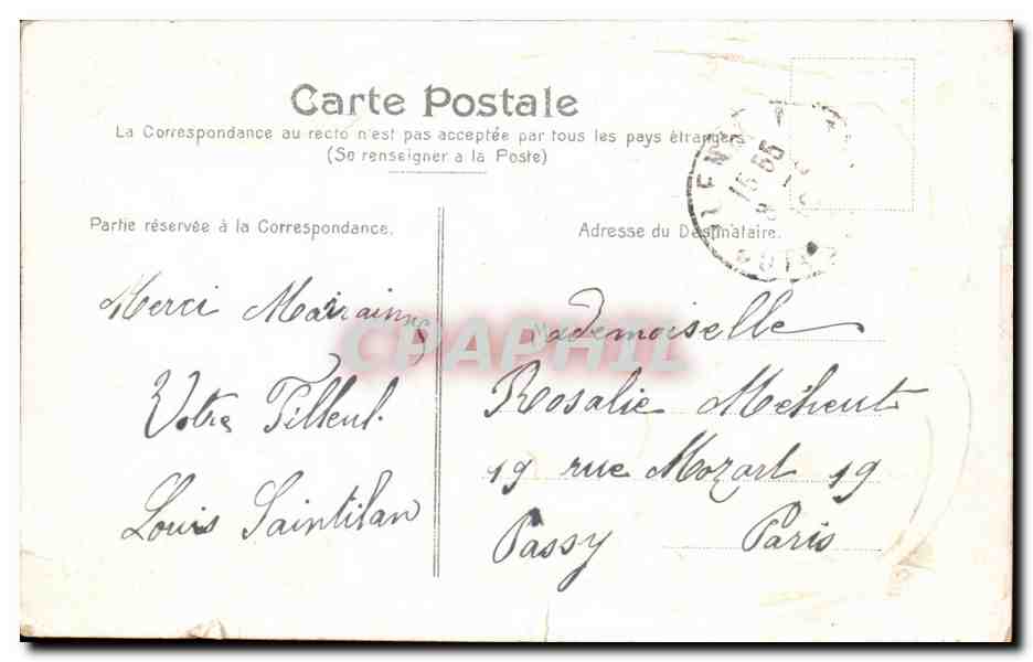 CPA Fantaisie Fleurs fer a cheval — Rückseite