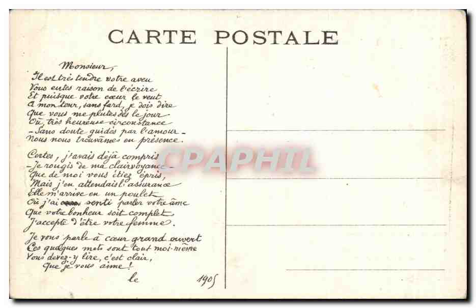 CPA Fantaisie Femme Reponse a l'aveu Canards — Verso