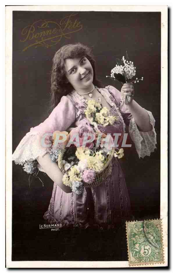 CPA Fantaisie Femme Muguet