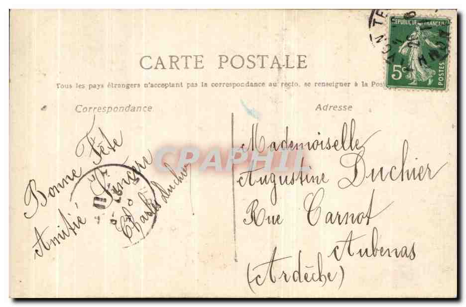 CPA Fantaisie Homme  — Rückseite