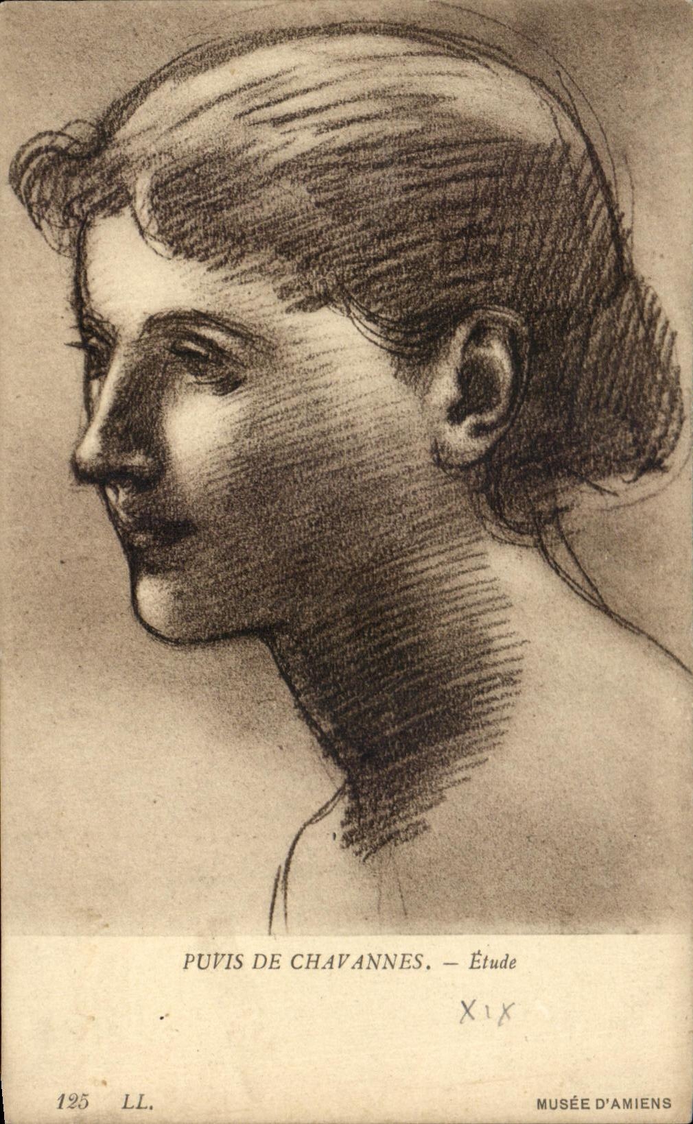 CPA Fantaisie puvis de Chavannes Etude musee d'amiens
