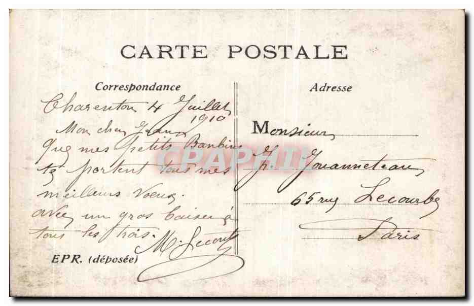 CPA Fantaisie Enfants — Verso