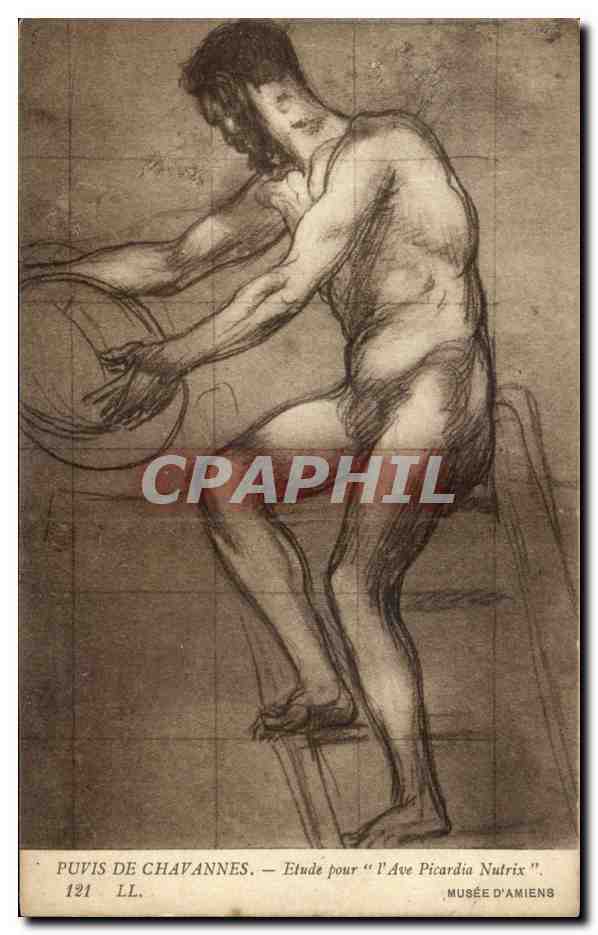 CPA Fantaisie Puvis de Chavannes Etude pour l'Ave Picardia Nutrix Musee d'Amiens