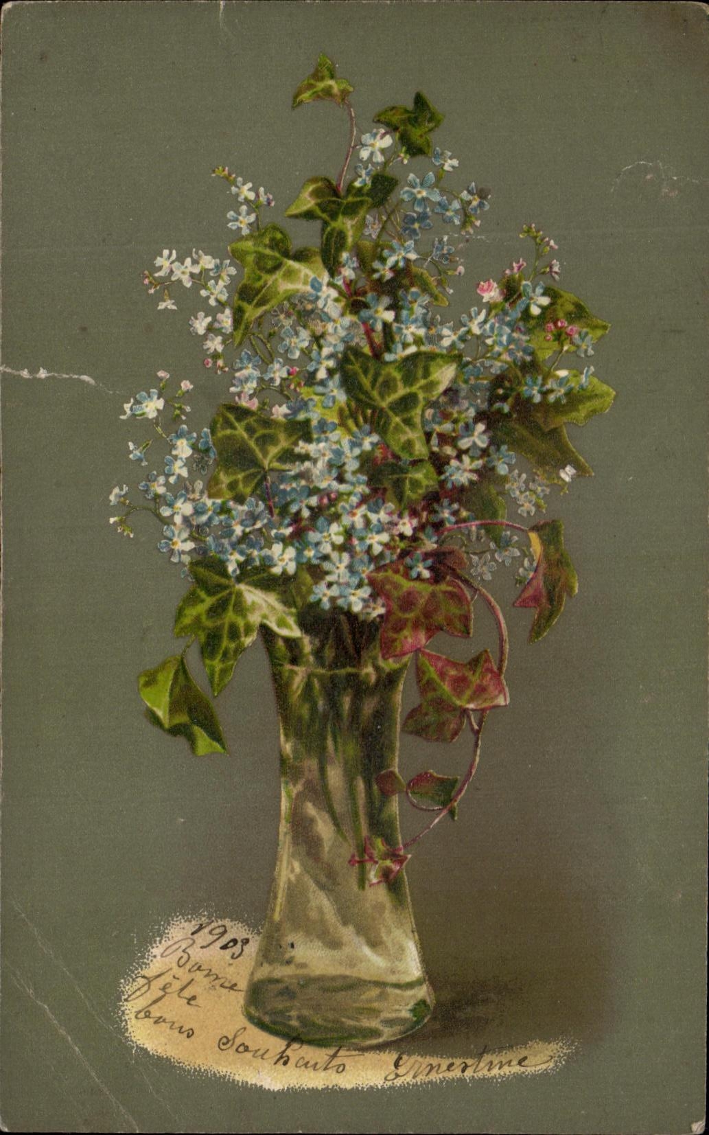 CPA Fantaisie Fleurs 