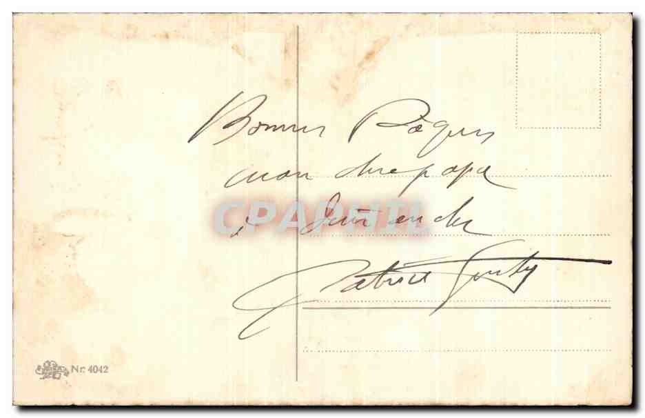 CPA Fantaisie Fluers Paques oeufs — Rückseite