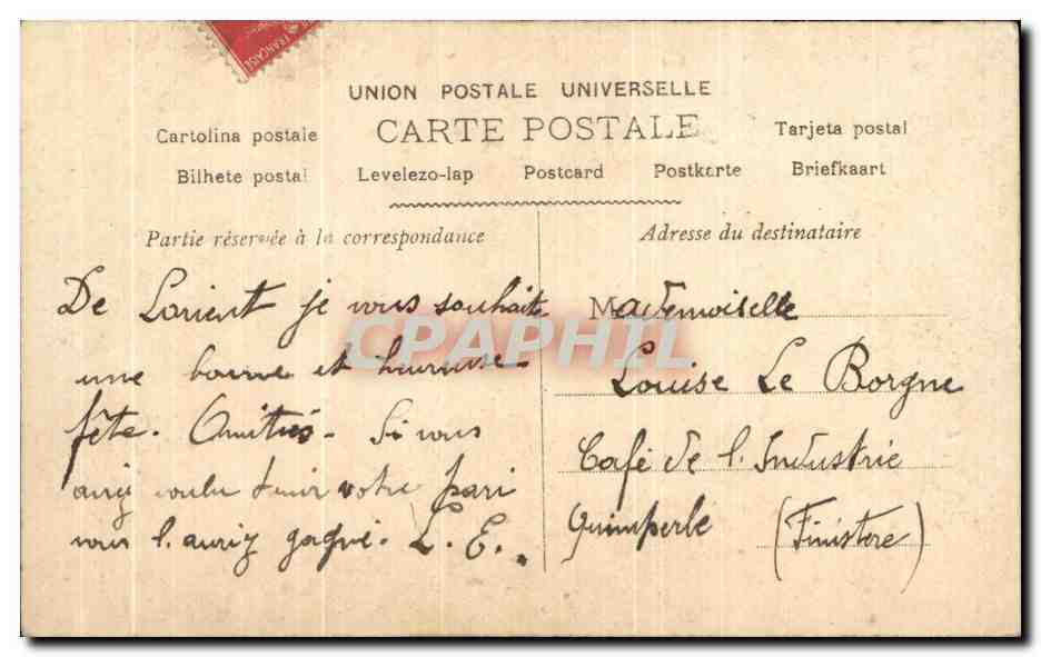 Femme en couronne de gui — Bonne Fête — Série 1850, éditeur S — Reverso