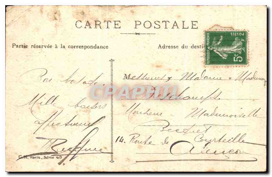 CPA Fantaisie Femme Chien  — Rückseite