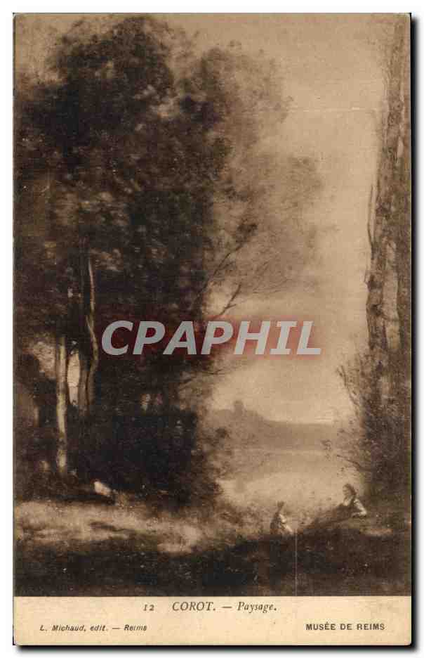 CPA Fantaisie Corot Paysage Musee de Reims 