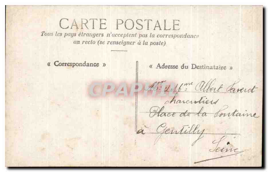 Femme avec panier de fleurs et poisson — 1er AVRIL — Délinéez qui vous l'envoie — République Française 5c — Rückseite