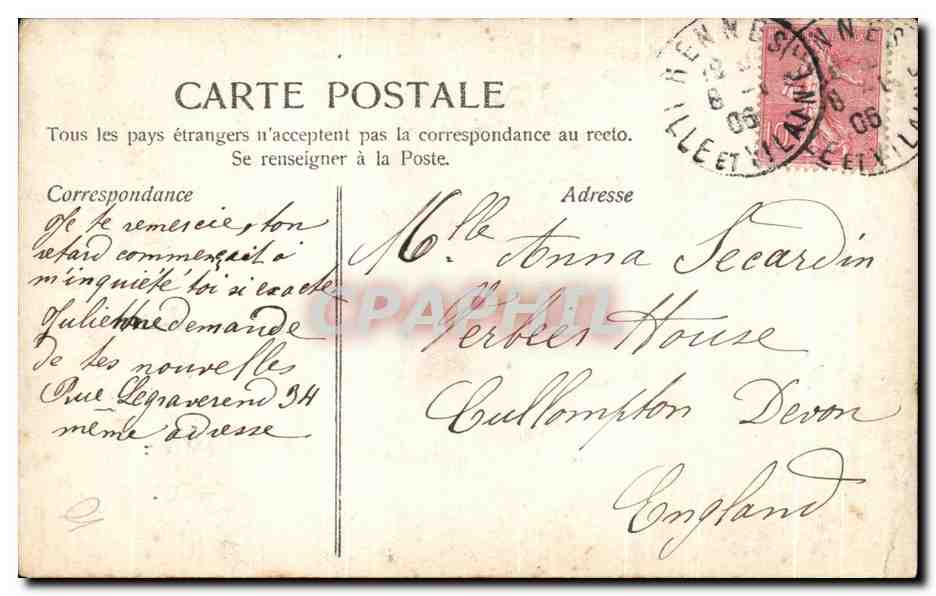 CPA Fantaisie Femme Heureuse annee — Rückseite
