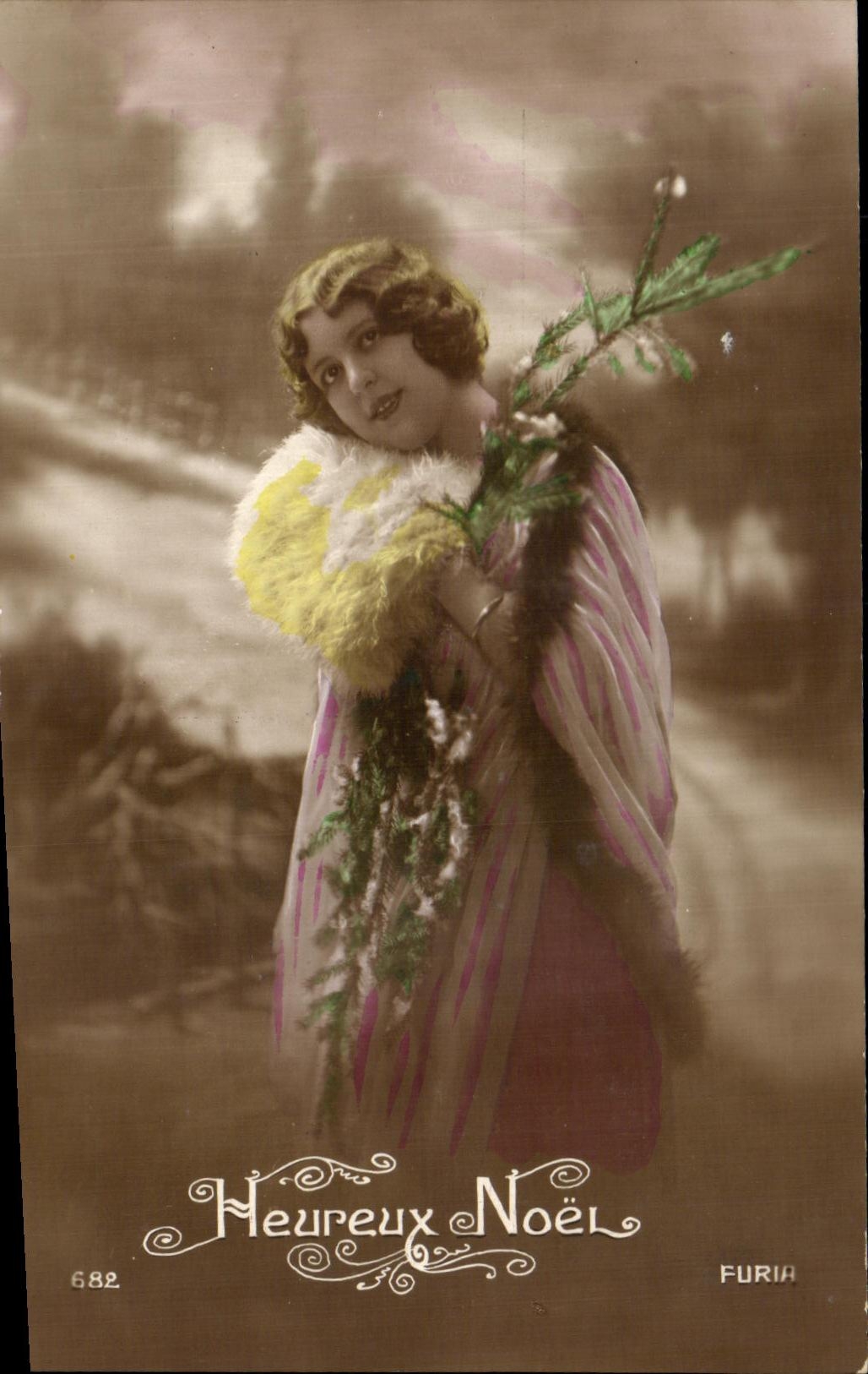 CPA Fantaisie Femme Noel 