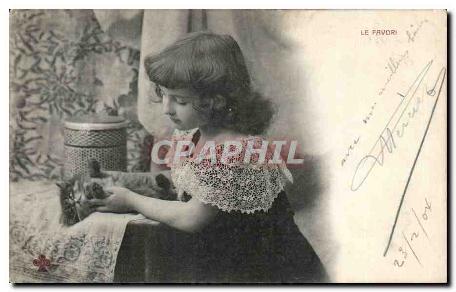 CPA Fantaisie Enfant Chien le favori 