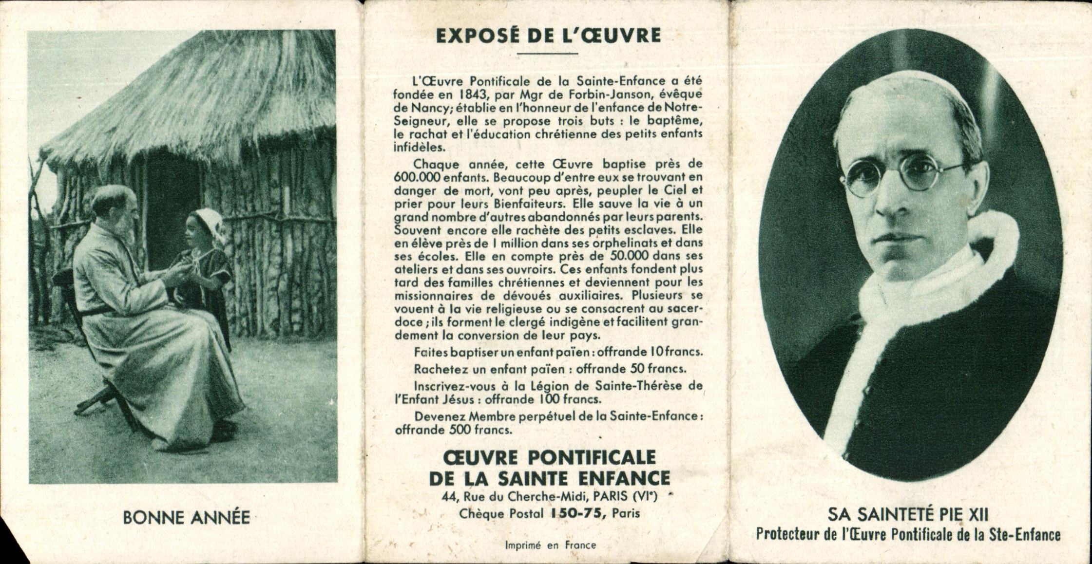 Calendrier 1949Sa saintete Pie XII 