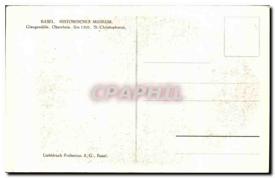 CPA Fantaisie Basel St Christophe Oberrhein  — Rückseite