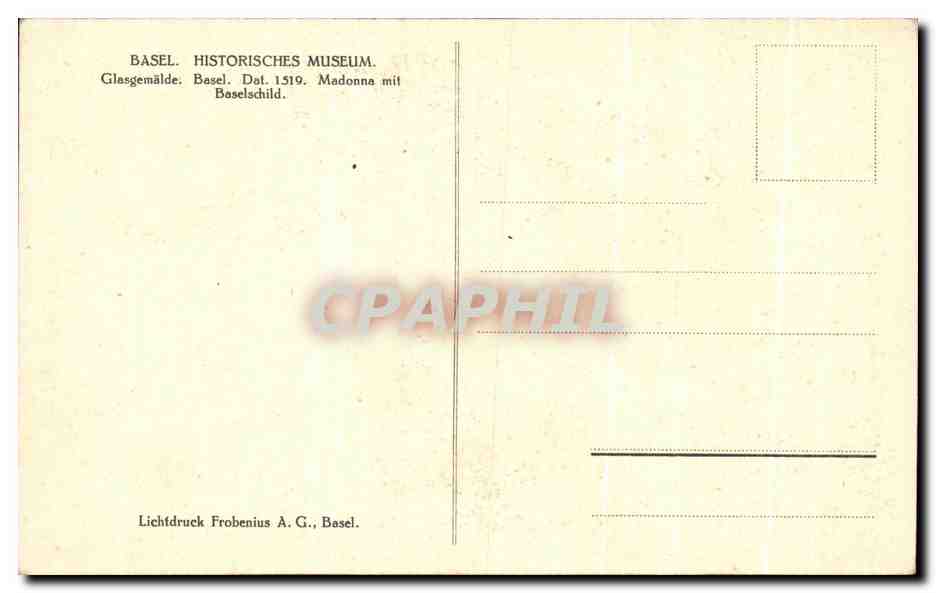 CPA Fantaisie Basel Madonne  — Rückseite